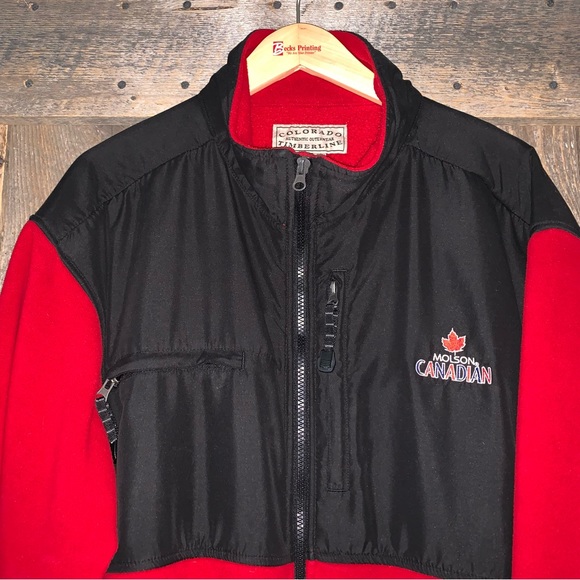 Men’s XL COLORADO TIMBERLINE Thick Red Fleece Coat MOLSON CANADIAN EXCELLENT - Picture 2 of 15